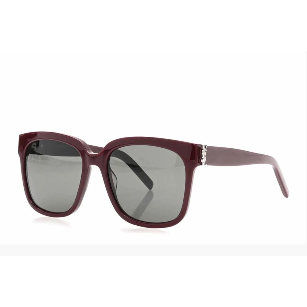 Saint Laurent YSL Acetate Square SL M40 Sunglasses Burgundy